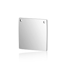 Honeyhandy 201 Stainless Steel Pendants, Manual Polishing, Square, Stainless Steel Color, 10x10x1mm, Hole: 1mm