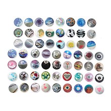 60Pcs 60 Styles Glass Bead window Theme Cartoon Paper Sticker Label Set, Adhesive Label Stickers, for Suitcase & Skateboard & Refigerator Decor, Mixed Patterns, Mixed Color, 46x0.2mm, 1pc/style