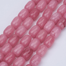 Honeyhandy Barrel Shaped Gemstone Natural Rhodochrosite Stone Beads Strands, Dyed, Pale Violet Red, 15x10mm, Hole: 1mm, about 25pcs/strand, 15.3 inch