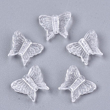 Honeyhandy Transparent Acrylic Beads, Butterfly, Clear, 13.5x15x5mm, Hole: 1.6mm