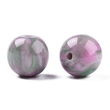 Honeyhandy Resin Beads, Imitation Gemstone, Round, Violet, 12x11.5mm, Hole: 1.5~3mm