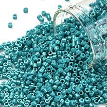 Honeyhandy Cylinder Seed Beads, Opaque Colours Luster, Uniform Size, Dark Cyan, 2x1.5mm, Hole: 0.8mm, about 888pcs/10g