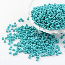 ARRICRAFT 8/0 3mm Baking Paint Glass Seed Beads, for Jewelry Making & Bead Crafting, Loose Spacer Beads, Dark Turquoise, 3mm, Hole: 1mm, about 962pcs/50g