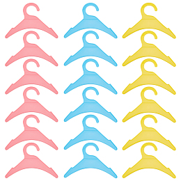 18Pcs Plastic Pet Clothing Hangers, 3 Color Pet Apparel Hangers for Small Animals, Pet Paw Print Clothes Hangers, 5.9 x 8.26 x 0.11 Inches