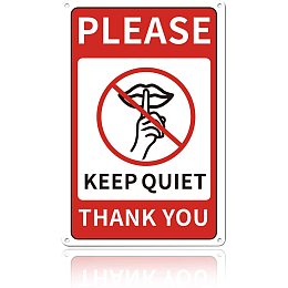 GLOBLELAND Please Keep Quiet Sign 8x12 inches 35 Mil Aluminum Quiet Please Metal Sign for Office Home Bedroom School Salon or Commerical Use, UV Protected and Waterproof