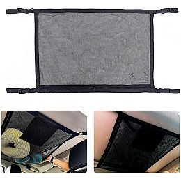 GORGECRAFT Car Ceiling Cargo Net Pocket Car Ceiling Storage Adjustable Interior Mesh Bag Car Roof Sundries Storage Pouch Netting Bag with Drawstring