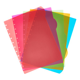 AHANDMAKER 10 Pcs Plastic Binder Dividers, Multicolor Ring Binder Dividers, 11 Holes Index Page Dividers, Sheets Protectors Paper Organizer, Disc Bound Planner Supplies for Discbound Notebooks