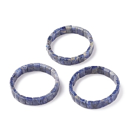 Honeyhandy Natural Sodalite Stretch Bracelets, Faceted, Rectangle, 2-3/8 inch(6cm)