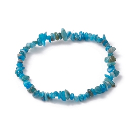 Honeyhandy Natural Apatite Chips Beaded Stretch Bracelets for Women, Inner Diameter: 2-1/4~2-1/2 inch(50~52mm)