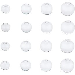 Arricraft 200pcs 4 Size Mini Empty Clear Glass Globe Bottle Wish Glass Ball for DIY Pendant Charms Stud Earring Making(12mm, 14mm, 16mm, 18mm)