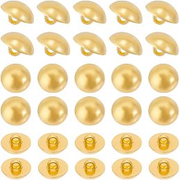 UNICRAFTALE 100Pcs 18mm Diameter 1-Hole Plating Acrylic Dome Shank Buttons Golden Half Round Sewing Buttons for Men Women DIY Shirt Woolen Coats Sewing Crafts and Jewelry Making