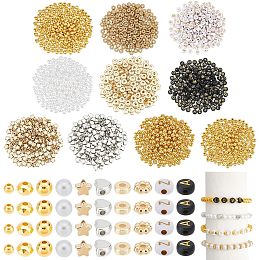 NBEADS 1750 Pcs 10 Styles CCB Plastic Beads, Mixed Shape Gold Plastic Spacer Beads Pearl Beads Bracelets Making Kit Loose Beads for Jewelry Making and DIY Crafting