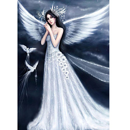 Honeyhandy DIY 5D Angel & Fairy Pattern Canvas Diamond Painting Kits, with Resin Rhinestones, Sticky Pen, Tray Plate, Glue Clay, for Home Wall Decor Full Drill Diamond Art Gift, Angel & Fairy Pattern, 40x30x0.03cm