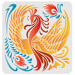 FINGERINSPIRE Phoenix Stencil for Painting 30x30cm Reusable Phoenix Bird Stencil Firebird Drawing Template Firebird Airbrush Stencil for Painting on Wood, Floor, Furniture, Wall and Paper