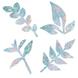 GORGECRAFT 16PCS Leaf Window Clings Static Rainbow Glass Stickers Anti-Collision Window Alert Decals Sun Catcher Decorations Non Adhesive Prismatic Vinyl for Prevent Stop Birds