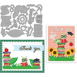 GLOBLELAND Books Die-Cuts Sunflower Bug Leaves Exam Paper Cutting Dies for DIY Scrapbooking Festival Greeting Cards Diary Journal Making Paper Cutting Album Envelope Decoration