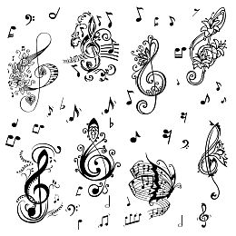 CRASPIRE Music Wall Decals 16 Sheets Butterfly Wall Stickers Music Notes Notation Waterproof Removable Vinyl Wall Art for Classroom Bedroom Living Room Decorations