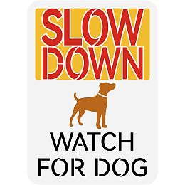 FINGERINSPIRE Slow Down Watch for Dogs Signs Stencil 8.3x11.7inch Reusable Slow Down Signs Drawing Template Dog Pattern Decoration Stencil for Painting on Wood Wall Fabric Furniture