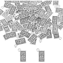 SUNNYCLUE 1 Box 100Pcs Money Charms Bulk Money Sign Charm Cash US 100 Dollar Bill Coin Currency Silver Antique Alloy Charm Bulk for Jewelry Making Charms Earrings Necklace Bracelets DIY Crafts