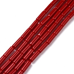 Honeyhandy Synthetic Imitate Coral Beads Strands, Column, 13x4mm, Hole: 1.4mm, about 28pcs/strand, 15.20''(38.6~39.1cm)