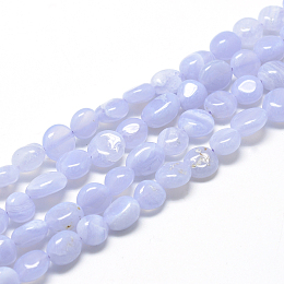 Honeyhandy Natural Agate Beads Strands, Oval, 6~10x4~7x4~7mm, Hole: 1mm, about 43~62pcs/strand, 15.7 inch