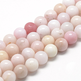 Honeyhandy Natural Pink Opal Beads Strands, Grade A, Round, 8~9mm, Hole: 1mm, about 45~48pcs/strand, 15.7 inch