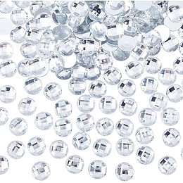 FINGERINSPIRE 200 Pcs 14mm Flat Back Round Acrylic Rhinestone Gems with Container Clear Circle Crystals Bling Jewels Acrylic Jewels Embelishments for Costume Making Cosplay Jewels Crafts