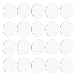 Fingerinspire 60Pcs Acrylic Flat Round Action Figure Display Bases, Clear, 30x2mm