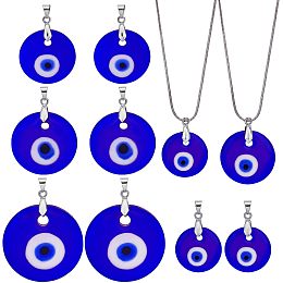 PandaHall Elite Large Evil Eye Charms, 8pcs Blue Turkish Eye Pendants Charms Lampwork Eye Beads Big Lucky Charms Hanging Ornaments Keychain for Stretch Bracelet Necklace Jewelry Making, 25/30/35/40mm