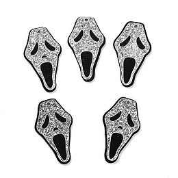 Honeyhandy Opaque Acrylic Pendants, Halloween, Skull, Light Grey, 40x23x4mm, Hole: 1.8mm