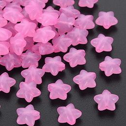 Honeyhandy Transparent Acrylic Beads, Imitation Jelly, Star, Hot Pink, 10x10.5x6mm, Hole: 1.6mm, about 1690pcs/500g