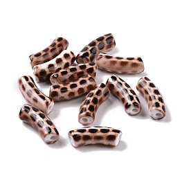 Honeyhandy Opaque Acrylic Beads, Tube, Coconut Brown, 35x13x11mm, Hole: 4mm