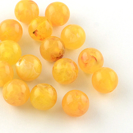 Honeyhandy Round Imitation Gemstone Acrylic Beads, Gold, 8mm, Hole: 2mm, about 1700pcs/500g