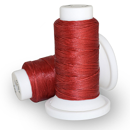 Honeyhandy Flat Waxed Polyester Cord, for Leather Sewing Stitching, Dark Red, 0.8mm, about 54.68 yards(50m)/roll