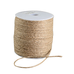 Honeyhandy Earthy Colored Jute Cord, Jute String, Jute Twine, 3-Ply, for DIY Macrame Crafting, Tan, 2mm, about 109.36 yards(100m)/roll