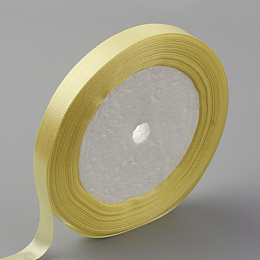 Honeyhandy Single Face Satin Ribbon, Polyester Ribbon, Champagne Yellow, 1 inch(25mm) wide, 25yards/roll(22.86m/roll), 5rolls/group, 125yards/group(114.3m/group)