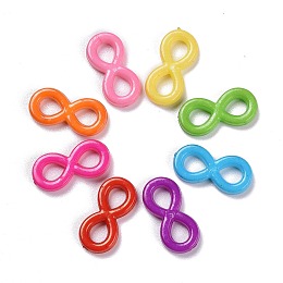 Honeyhandy Opaque Acrylic Links, Infinity, Mixed Color, 10x21x4mm, Hole: 6x4.5mm, about 1110pcs/500g