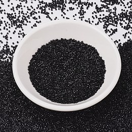 MIYUKI Delica Beads, Cylinder, Japanese Seed Beads, 11/0, (DB0010) Opaque Black, 1.3x1.6mm, Hole: 0.8mm, about 20000pcs/bag, 100g/bag