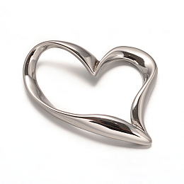 Honeyhandy 304 Stainless Steel Heart Linking Rings, Stainless Steel Color, 37x34x4mm