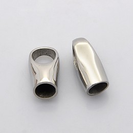 Honeyhandy 304 Stainless Steel Cord Ends, End Caps, Stainless Steel Color, 19x10x8mm, Hole: 7x9mm, Inner Diameter: 6mm