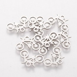 Honeyhandy 304 Stainless Steel Charms, Bicycle, Stainless Steel Color, 9.2x13.8x1mm, Hole: 1.5mm