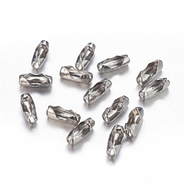 Honeyhandy 304 Stainless Steel Ball Chain Connectors, Stainless Steel Color, 9x3.5x3mm, Fit for 2.4mm ball chain