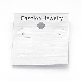 Honeyhandy Plastic Earring Display Card, Rectangle, Gainsboro, Size: about 51mm long, 49mm wide.