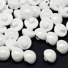 Honeyhandy Taiwan Acrylic Shank Buttons, Full Pearl Luster, 1-Hole, Dome, WhiteSmoke, 8x8mm, Hole: 1mm