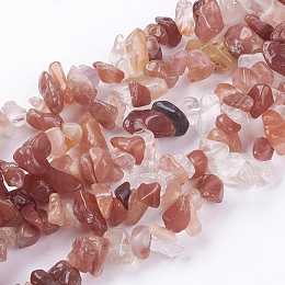 Honeyhandy Natural Red Agate Stone Bead Strands, Chip, 4~10x4~6x2~4mm, Hole: 1mm, about 320pcs/strand, 35.4 inch