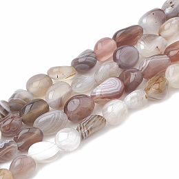 Honeyhandy Natural Botswana Agate Beads Strands, Oval, 8~15x8~10x4~10mm, Hole: 1mm, about 36~42pcs/strand, 15.7 inch