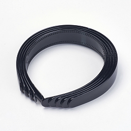 Honeyhandy Plain Black Plastic Hair Band Findings, with Teeth, 16~25mm wide