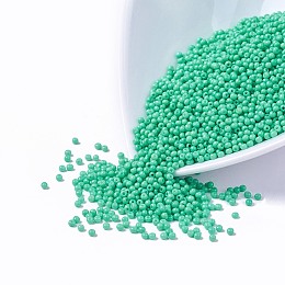 FGB 11/0 Baking Paint Glass Seed Spacer Beads, Medium Turquoise, 2x1.5mm, Hole: 0.7mm, about 2840pcs/50g