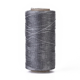 Honeyhandy Waxed Polyester Cord, Micro Macrame Cord, Waxed Sewing Thread, Flat, Gray, 0.8mm, about 284.33 yards(260m)/roll