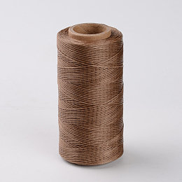 Honeyhandy Flat Waxed Polyester Cords, Camel, 1x0.3mm, about 284.33 yards(260m)/roll